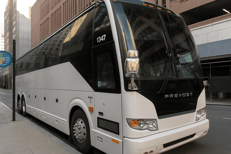 a Charter Bus Rental Ames coach bus
